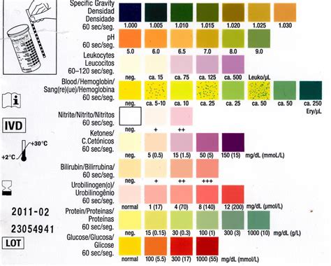 urine test results chart